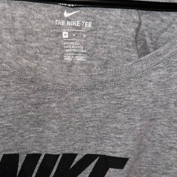 The Nike Tee Size Medium Gray And Black Logo Short Sleeve Casual Top - Picture 2 of 3